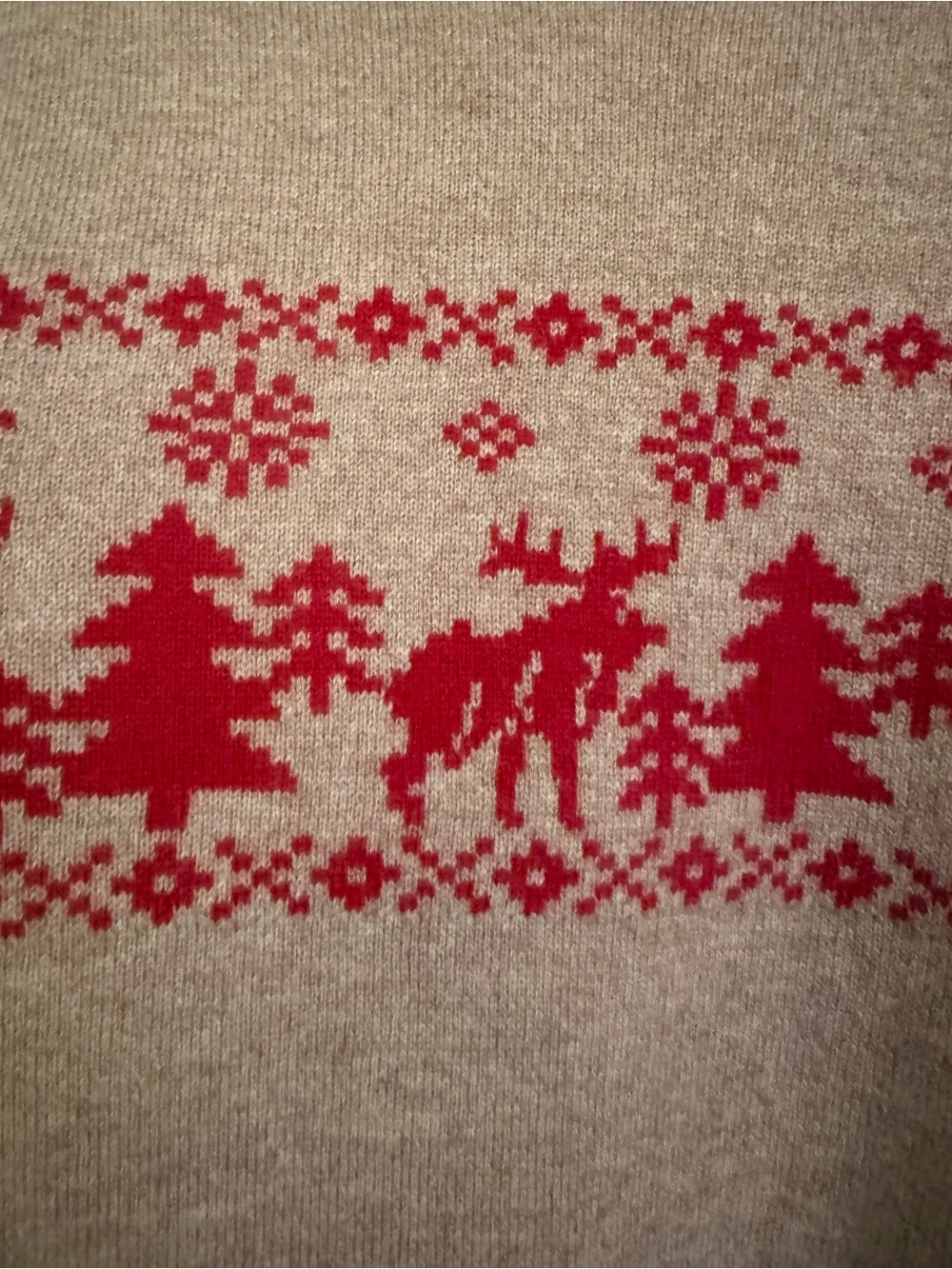 Quince - 100% Mongolian Cashmere Holiday Moose Fair Isle Sweater - Picture 4 of 7